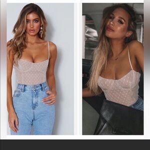 White Fox Boutique White Lace Bodysuit